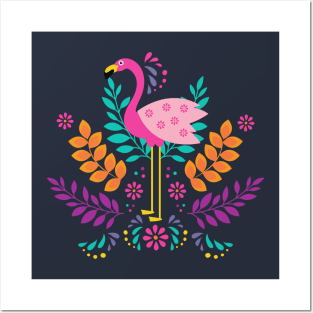 Colorful Pink Flamingo Posters and Art